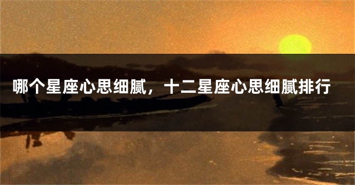 哪个星座心思细腻，十二星座心思细腻排行
