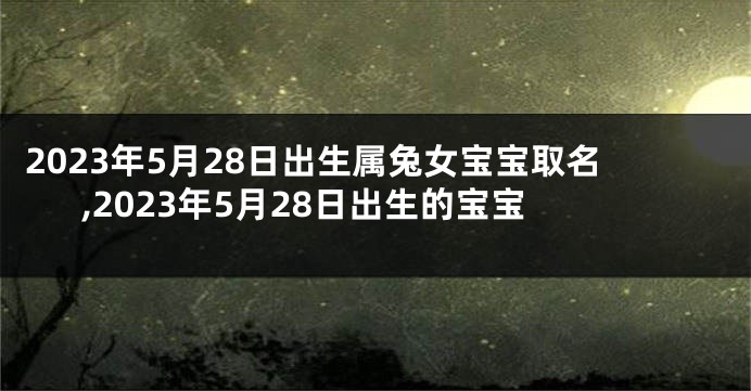 2023年5月28日出生属兔女宝宝取名,2023年5月28日出生的宝宝