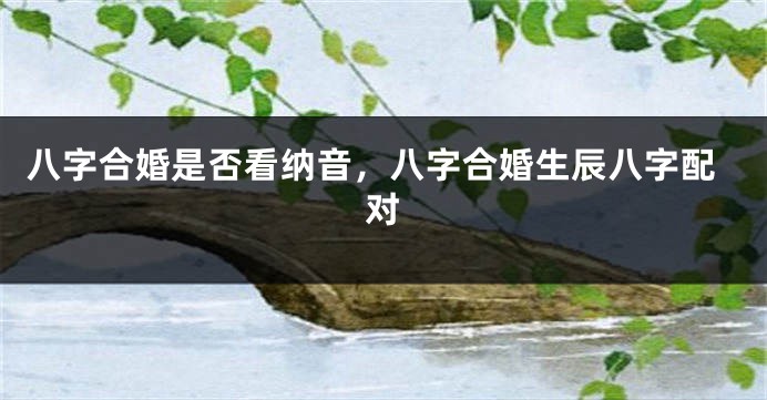 八字合婚是否看纳音，八字合婚生辰八字配对