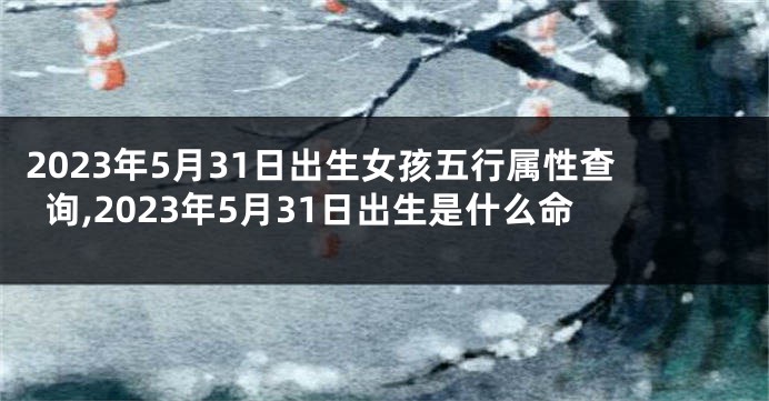 2023年5月31日出生女孩五行属性查询,2023年5月31日出生是什么命