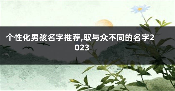 个性化男孩名字推荐,取与众不同的名字2023