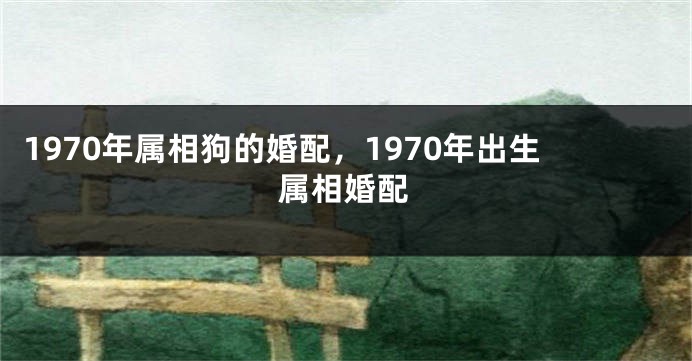 1970年属相狗的婚配，1970年出生属相婚配