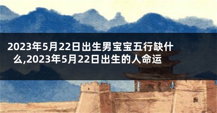 2023年5月22日出生男宝宝五行缺什么,2023年5月22日出生的人命运