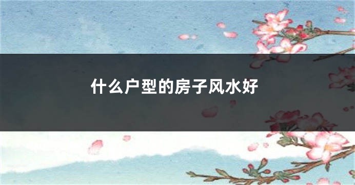 什么户型的房子风水好