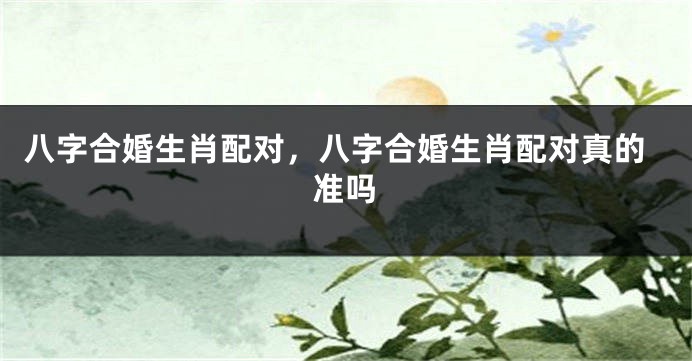 八字合婚生肖配对，八字合婚生肖配对真的准吗