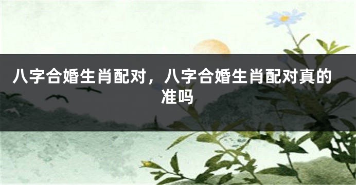 八字合婚生肖配对，八字合婚生肖配对真的准吗