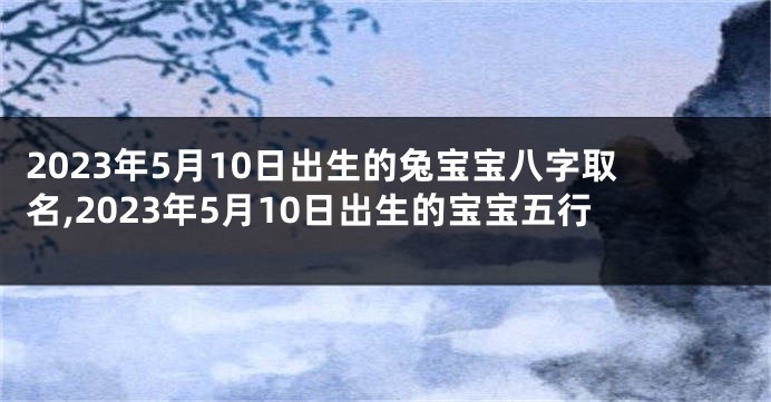 2023年5月10日出生的兔宝宝八字取名,2023年5月10日出生的宝宝五行