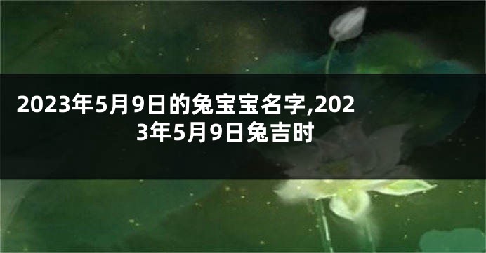 2023年5月9日的兔宝宝名字,2023年5月9日兔吉时