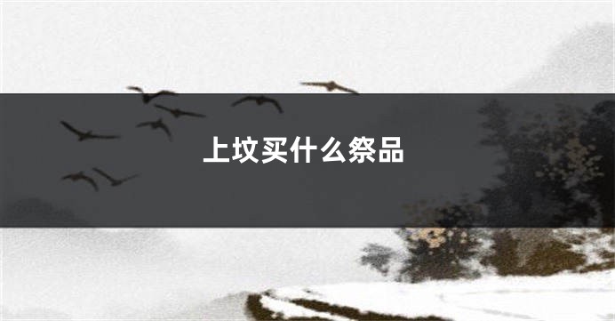 上坟买什么祭品