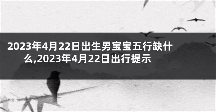 2023年4月22日出生男宝宝五行缺什么,2023年4月22日出行提示