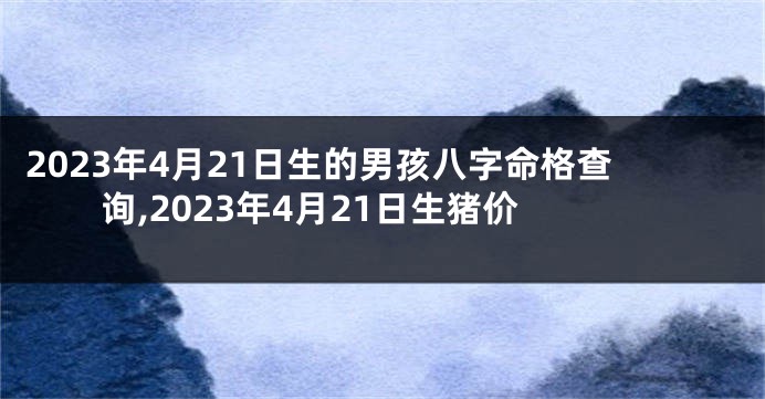 2023年4月21日生的男孩八字命格查询,2023年4月21日生猪价