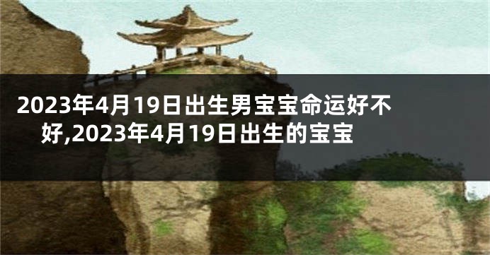 2023年4月19日出生男宝宝命运好不好,2023年4月19日出生的宝宝