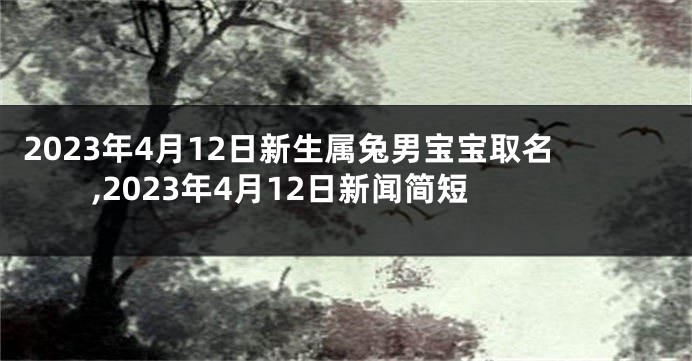 2023年4月12日新生属兔男宝宝取名,2023年4月12日新闻简短