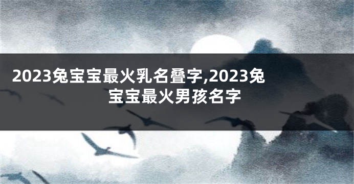 2023兔宝宝最火乳名叠字,2023兔宝宝最火男孩名字