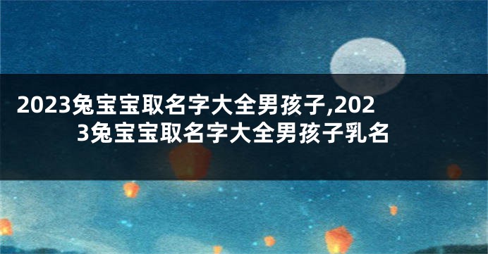 2023兔宝宝取名字大全男孩子,2023兔宝宝取名字大全男孩子乳名