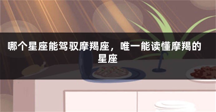 哪个星座能驾驭摩羯座，唯一能读懂摩羯的星座