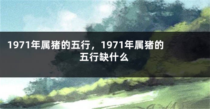 1971年属猪的五行，1971年属猪的五行缺什么
