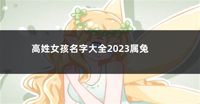 高姓女孩名字大全2023属兔