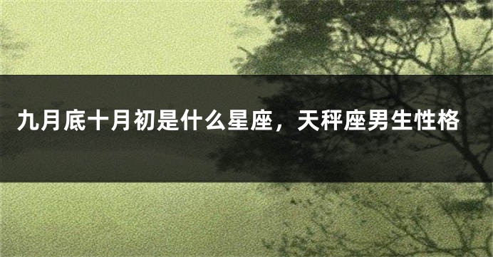 九月底十月初是什么星座，天秤座男生性格