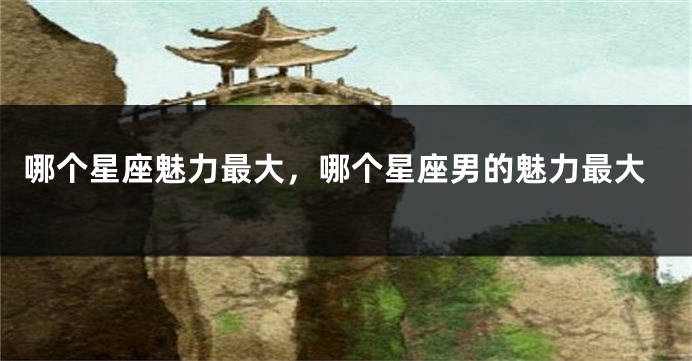 哪个星座魅力最大，哪个星座男的魅力最大