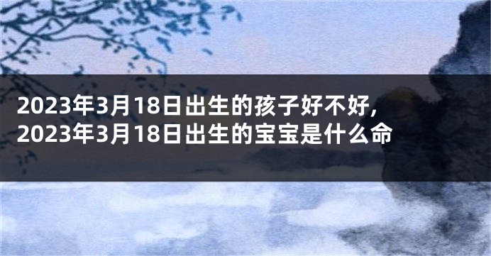 2023年3月18日出生的孩子好不好,2023年3月18日出生的宝宝是什么命