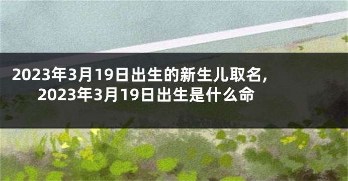2023年3月19日出生的新生儿取名,2023年3月19日出生是什么命