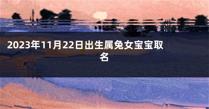 2023年11月22日出生属兔女宝宝取名