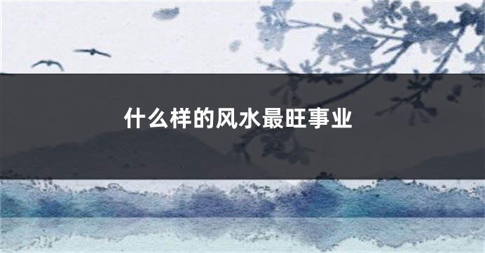 什么样的风水最旺事业