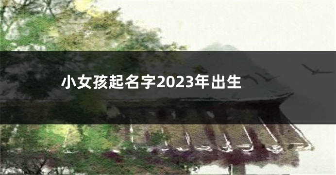 小女孩起名字2023年出生