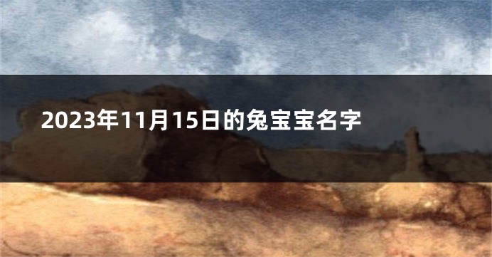 2023年11月15日的兔宝宝名字