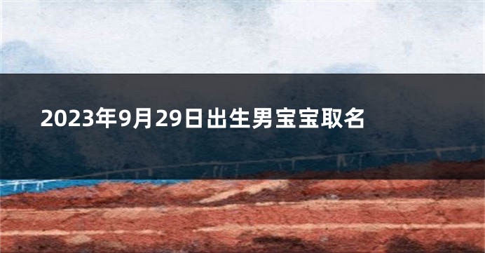 2023年9月29日出生男宝宝取名