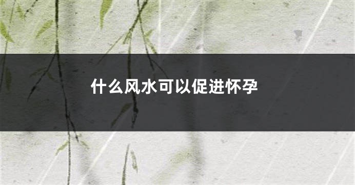 什么风水可以促进怀孕