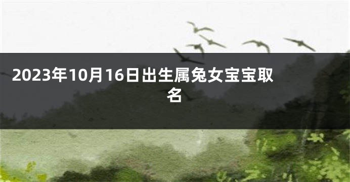 2023年10月16日出生属兔女宝宝取名