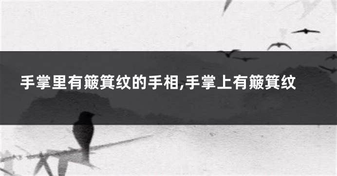 手掌里有簸箕纹的手相,手掌上有簸箕纹