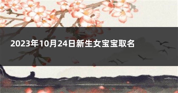2023年10月24日新生女宝宝取名