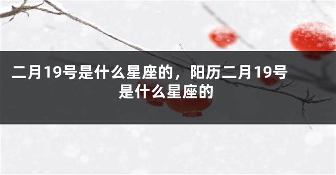二月19号是什么星座的，阳历二月19号是什么星座的