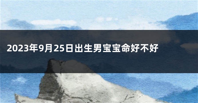 2023年9月25日出生男宝宝命好不好