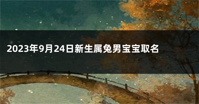 2023年9月24日新生属兔男宝宝取名