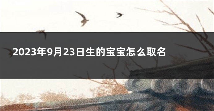 2023年9月23日生的宝宝怎么取名