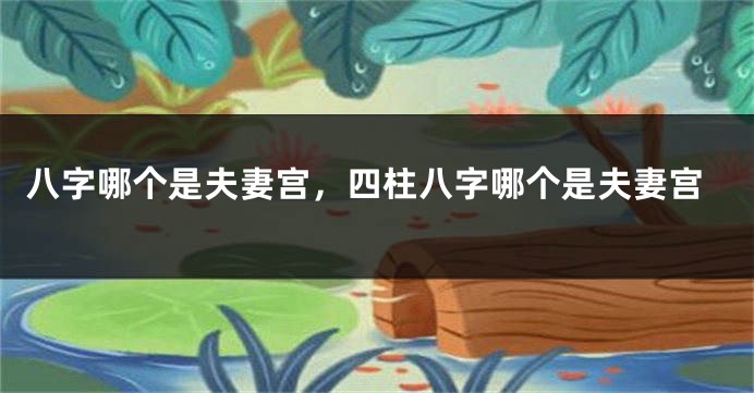 八字哪个是夫妻宫，四柱八字哪个是夫妻宫