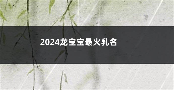 2024龙宝宝最火乳名
