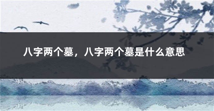 八字两个墓，八字两个墓是什么意思