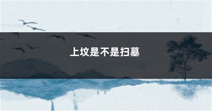 上坟是不是扫墓