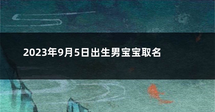 2023年9月5日出生男宝宝取名