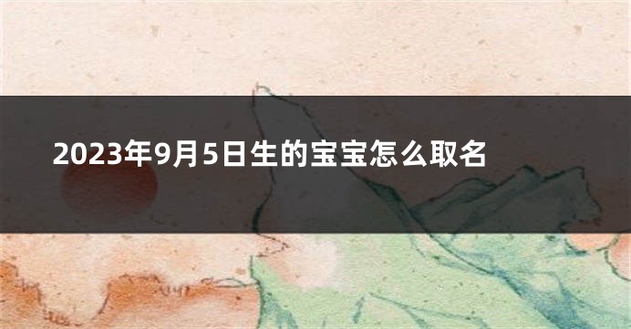 2023年9月5日生的宝宝怎么取名