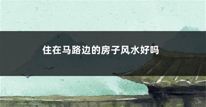 住在马路边的房子风水好吗