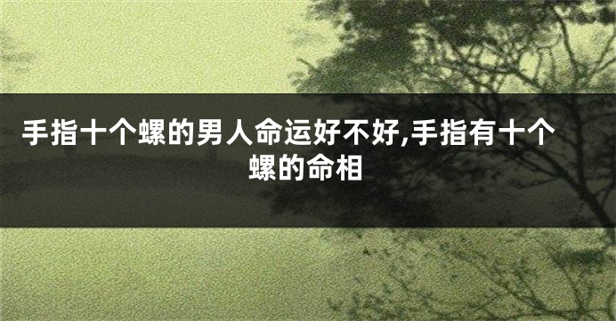 手指十个螺的男人命运好不好,手指有十个螺的命相