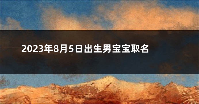 2023年8月5日出生男宝宝取名