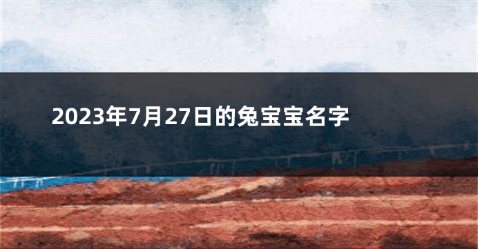 2023年7月27日的兔宝宝名字