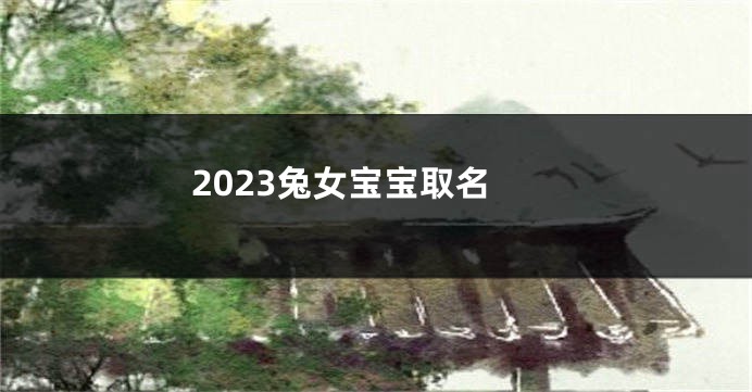 2023兔女宝宝取名